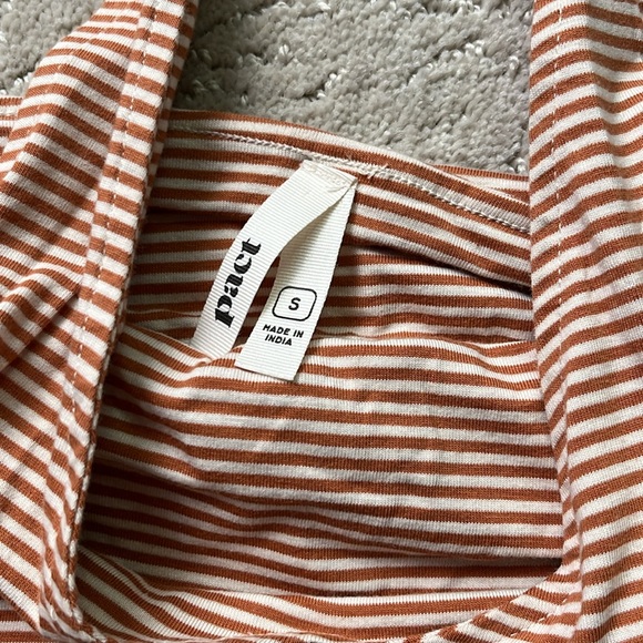 Pact Organic Cotton Shell Stripe Fit & Flare Halter Dress - S - Picture 8 of 12